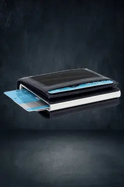 کیف پول سکه اتوماتیک چرم مصنوعی به صورت چشمه‎دار جا کارتی مشکی برند Selldey Bilişim کد 1649031914