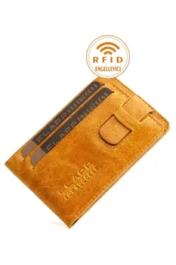 کیف پول زرد جا کارتی زنانه چرم برند Flapp کد 1649031367