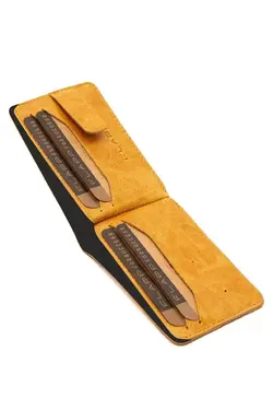 کیف پول زرد جا کارتی زنانه چرم برند Flapp کد 1649031367