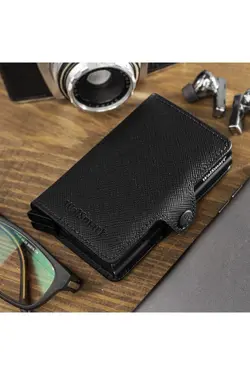 کیف پول ست اتوماتیک هوشمند رنگ جا کارتی چرم اصل برند DEKOHOP کد 1649031322