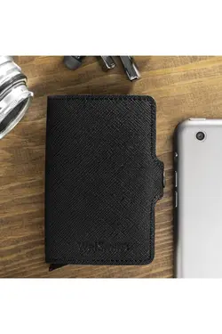 کیف پول ست اتوماتیک هوشمند رنگ جا کارتی چرم اصل برند DEKOHOP کد 1649031322