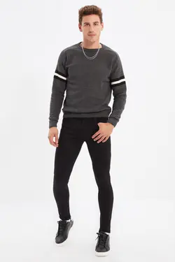 شلوار جین اسلیم فیت مردانه مشکی برند TRENDYOL MAN کد 1649173618