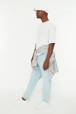 شلوار جین Relax آبی روشن مردانه برند TRENDYOL MAN کد 1649173617