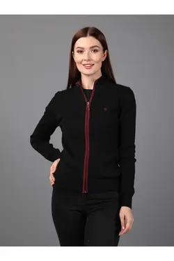 بافتنی زیپ دار سر/مو متناسب آرم طرح‎دار یقه ایستاده برند Felix Hardy کد 1649150829