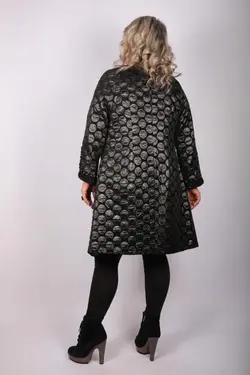 بافتنی خالدار ساتن پالتو مشکی برند Hitit Butik کد 1649285675