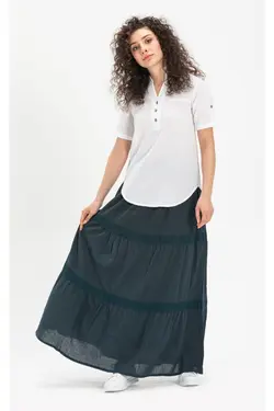 دامن دستمال توری بلند نفتی برند Eliş Şile Bezi کد 1649284268