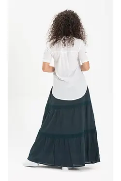 دامن دستمال توری بلند نفتی برند Eliş Şile Bezi کد 1649284268