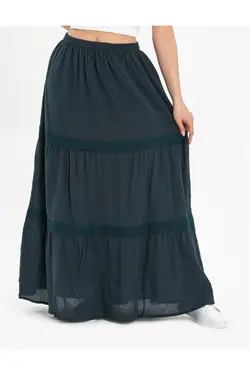 دامن دستمال توری بلند نفتی برند Eliş Şile Bezi کد 1649284268