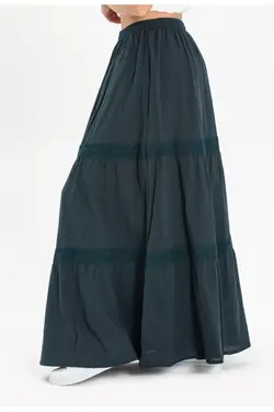 دامن دستمال توری بلند نفتی برند Eliş Şile Bezi کد 1649284268