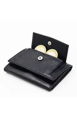 کیف پول جا کارتی مشکی چرم اصل برند Westpolo کد 1649217678