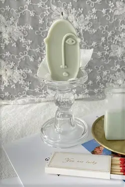 شمع معطر صورت بلند طراحی پودر سفید انسان برند Angel Mum کد 1649324949