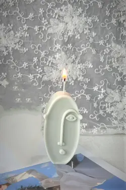 شمع معطر صورت بلند طراحی پودر سفید انسان برند Angel Mum کد 1649324949