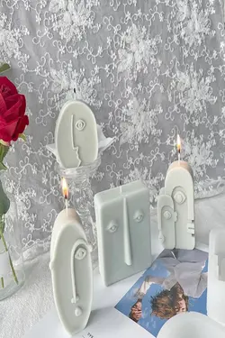 شمع معطر صورت بلند طراحی پودر سفید انسان برند Angel Mum کد 1649324949