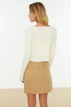 ست بافتنی طرح‎دار شیری برند TRENDYOLMİLLA کد 1649289187