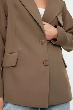 کت دکمه‎دار قهوه ای سموری برند TRENDYOLMİLLA کد 1649288469