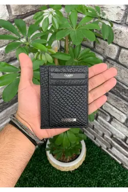 طرح‎دار جا کارتی چرم مشکی برند Guard Leather کد 1649448910