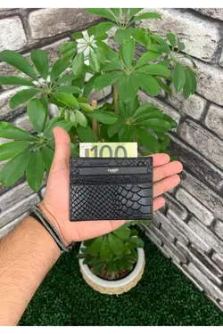 طرح‎دار جا کارتی چرم مشکی برند Guard Leather کد 1649448910