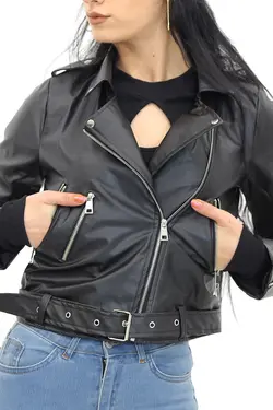 کت چرم کمربند‎دار مشکی برند Lukas کد 1649539088