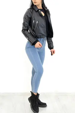 کت چرم کمربند‎دار مشکی برند Lukas کد 1649539088