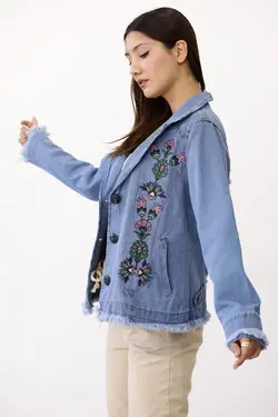 کت جین گلدار قلاب دوزی شده برند MDL کد 1649539267