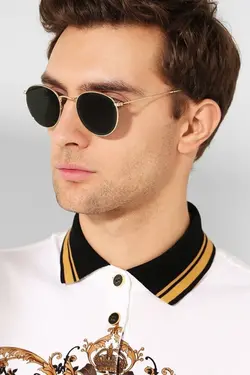 عینک بیضی فلزی طلایی برند Nilu Moda کد 1649531831