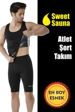 ست شلوارک ورزشی اسپرت حرارتی مشکی مردانه برند Sweet Sauna کد 1649524435