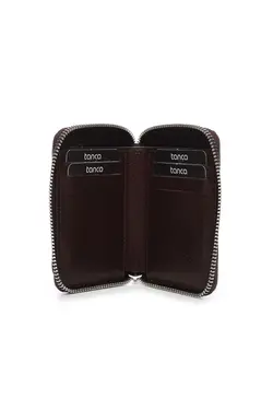 جا کارتی مردانه قهوه‎ای چرم اصل برند Kemal Tanca کد 1649519727