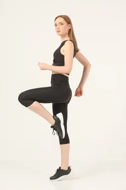 تایت اسپرت کمربند دار پارچه کشی دور کمر بلند کلفت نوعی برند LİNATEX کد 1649508912