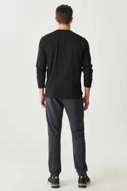 شلوار راحتی اسپرت راحت کمر روزانه کشی پاچه خاکستری آنتراسیت استاندارد مردانه برند Altınyıldız Classics کد 1649480227