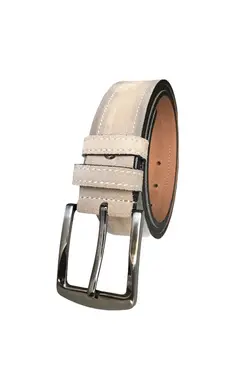 کرم کمربند دار جیر رنگ چرم اصل 4cm برند GoDeri کد 1649610787