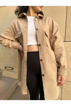 کت برش قهوه ای شیری زنانه برند BearCollection کد 1649602687