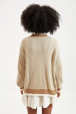 بافتنی قلاب دوزی شده قهوه ای برند TRENDYOLMİLLA کد 1649602567