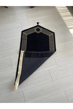 سجاده بافته شده خط‎دار طلایی مشکی برند YamiTex کد 1649593878