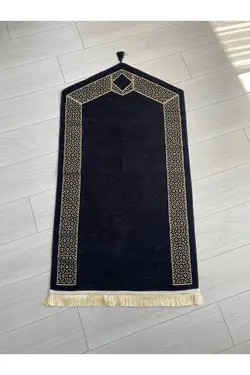 سجاده بافته شده خط‎دار طلایی مشکی برند YamiTex کد 1649593878