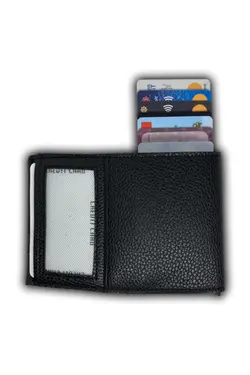 کیف پول آرم دار سرمه ای مردانه مشکی جا کارتی برند Baylino کد 1649582767