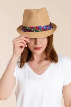کلاه حصیری قهوه ای برند LadyColor کد 1649691249