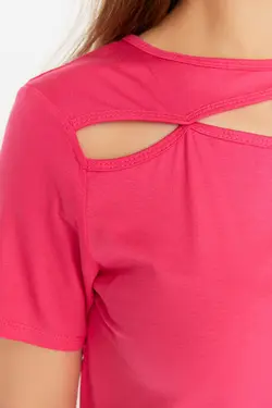بلوز بافتنی طرح‎دار سرخابی برند Trendyol Curve کد 1649688787