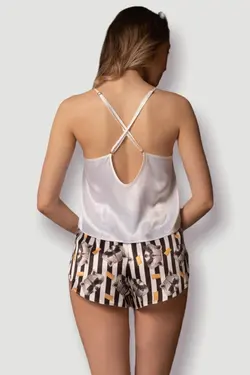 ست ساتن راکون شورت دار برند endmoda کد 1649693470