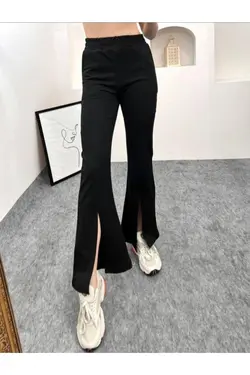 شلوار چاک دار مشکی زنانه برند Avanti کد 1649786414