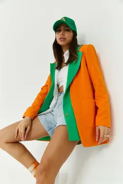 کت گارنیلی نارنجی زنانه برند Tuba Butik کد 1649783526