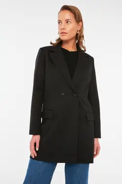 کت طرح‎دار جیبدار مشکی برند TRENDYOL MODEST کد 1649783715