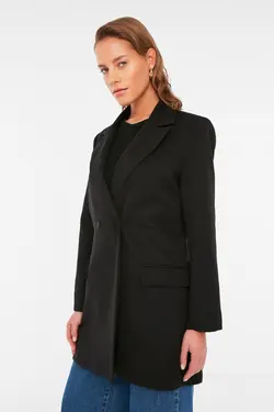 کت طرح‎دار جیبدار مشکی برند TRENDYOL MODEST کد 1649783715