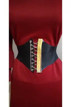 کرست کمربند دار زنجیردار کشی برند derimplus کد 1649772835