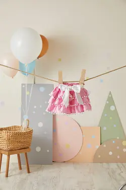 دامن از پشت پنبه روبان دار رنگی صورتی دخترانه برند Babyjoko کد 1649887992