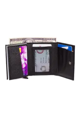 کیف پول اتوماتیک آبی جا کارتی چرم برند Newish Polo کد 1649869417