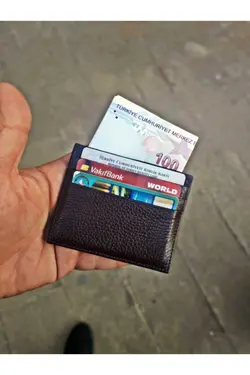 کیف پول جا کارتی قهوه‎ای چرم اصل برند VANİLLA COLLECTİON کد 1649875088