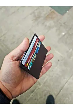 کیف پول جا کارتی قهوه‎ای چرم اصل برند VANİLLA COLLECTİON کد 1649875088