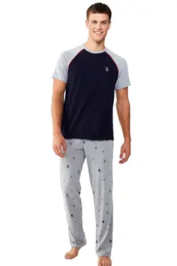 لباس راحتی یقه تابستانی گرد آستین کوتاه مردانه برند US Polo Assn کد 1649860570