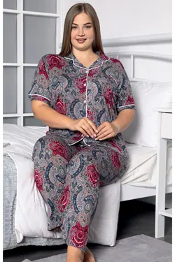 لباس راحتی قالیچه دکمه‎دار طرح‎دار سایز برند seamlife کد 1649860450