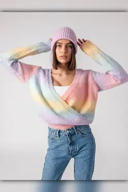 بلوز بافتنی نخی ابریشم سری برند TEORA FASHION کد 1649780047